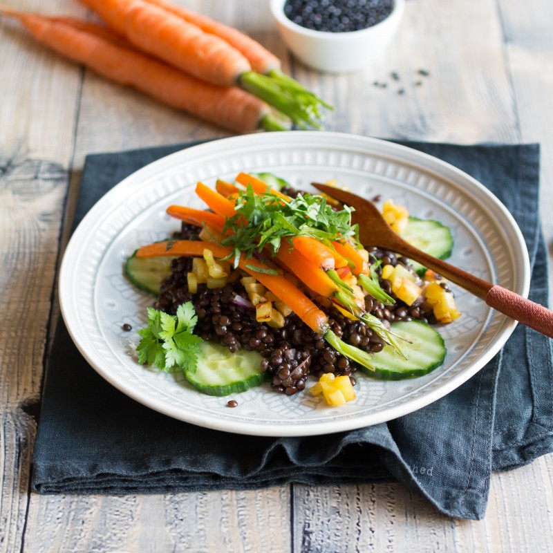 Beluga-Linsen mit Knusperkartoffeln – Vegane Rezepte auf 100Affen.de