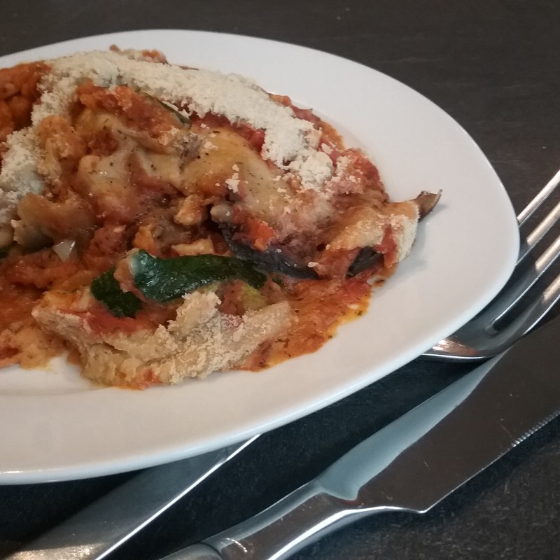 Kürbis-Zucchini Lasagne