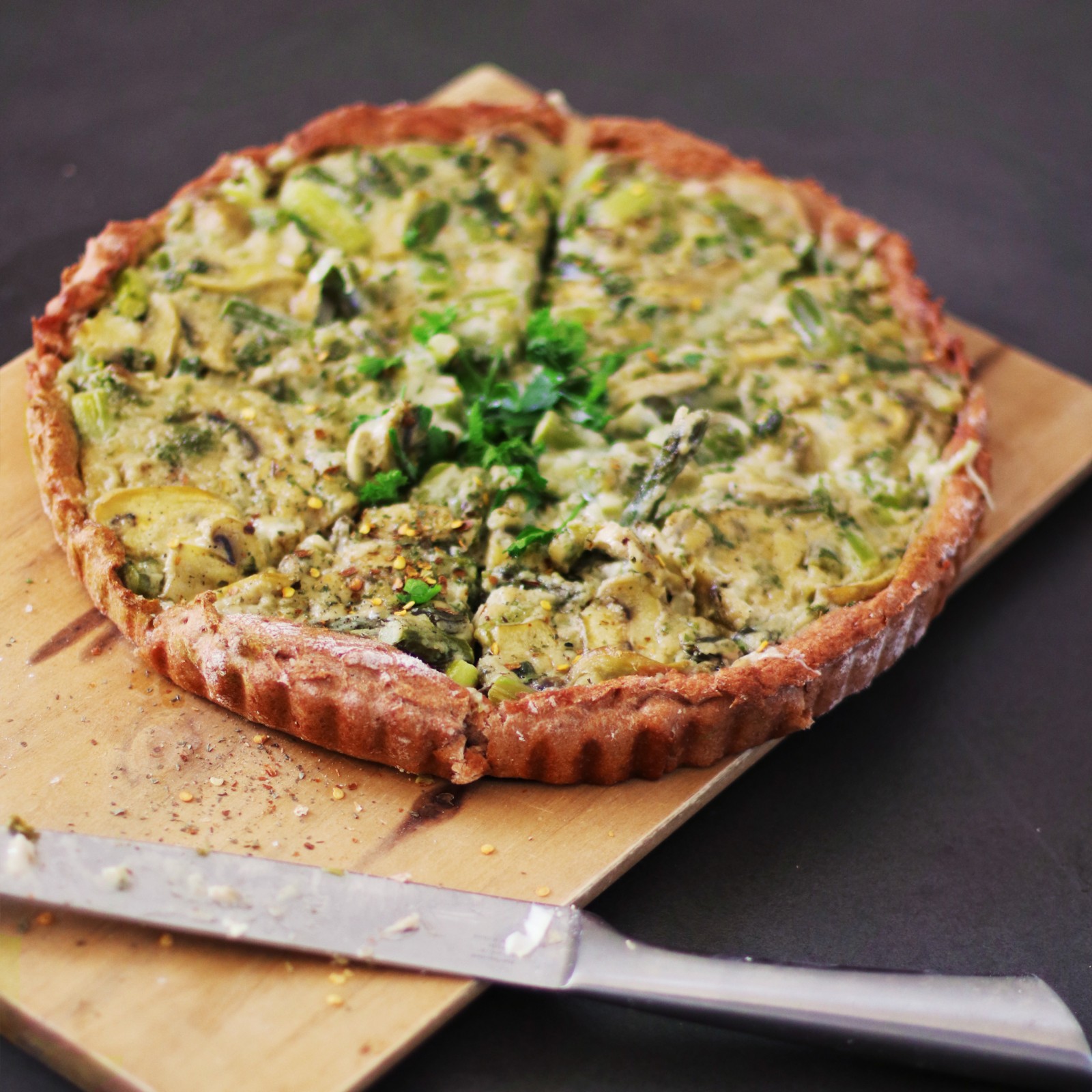 Spargel Champignon Quiche – Vegane Rezepte auf 100Affen.de