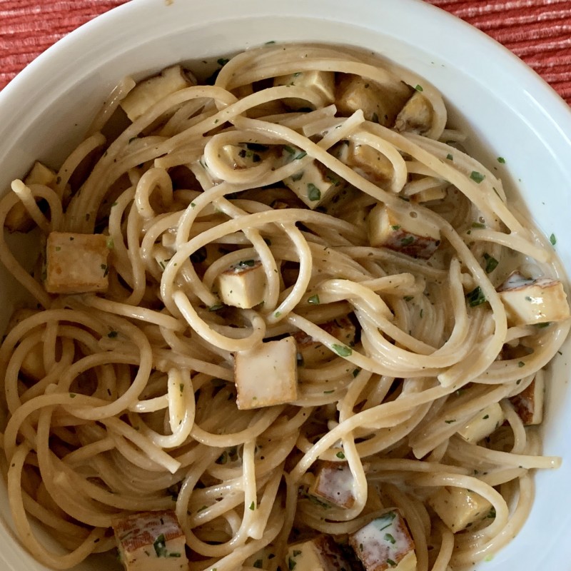 Schnelle Vegane Spaghetti Carbonara