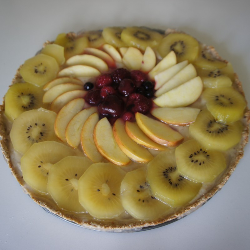 Obstkuchen mit Vanillepudding-Creme – Vegane Rezepte auf 100Affen.de