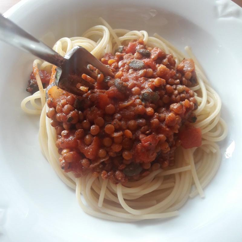 Linsen-Bolognese