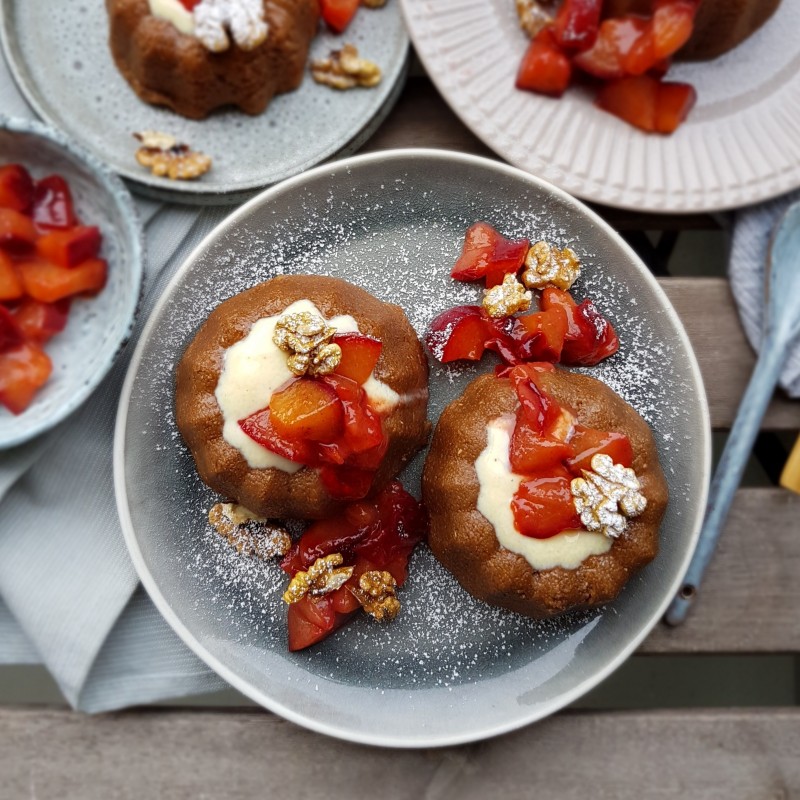 NoBake Gugelhupfe mit Zimt-Pflaumen