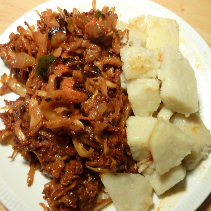 Weißkohl - Seitan Pfanne mit Yams