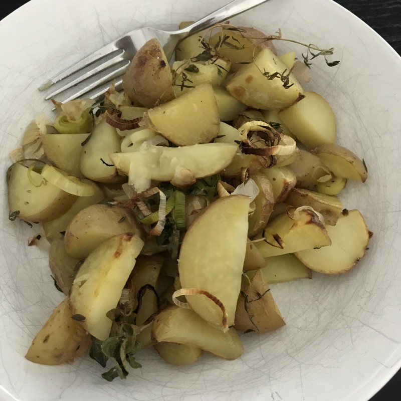 Ofenkartoffeln mit Lauch & Zwiebeln