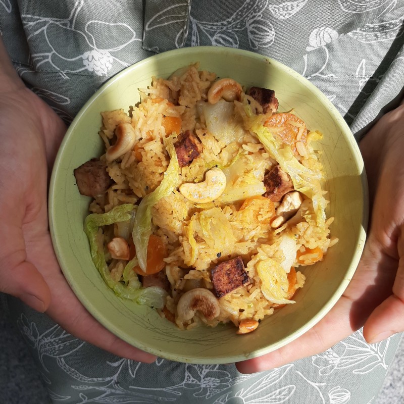 Chinakohl Möhren Curry mit Erdnuss