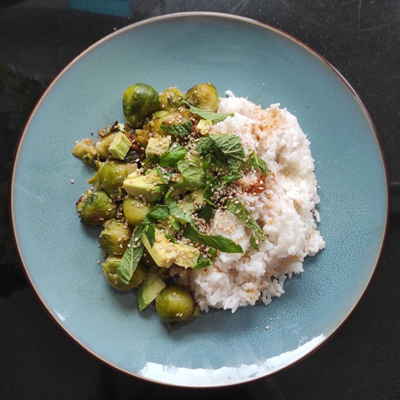 Rosenkohl mit Kokosreis