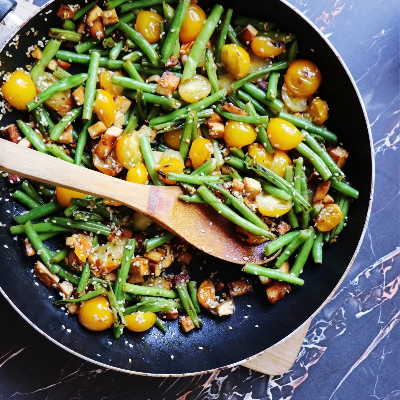 FRISCHE BOHNEN PFANNE Vegane Rezepte auf 100Affen.de