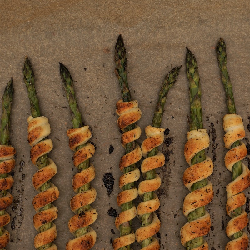 Spargel im Blätterteigmantel