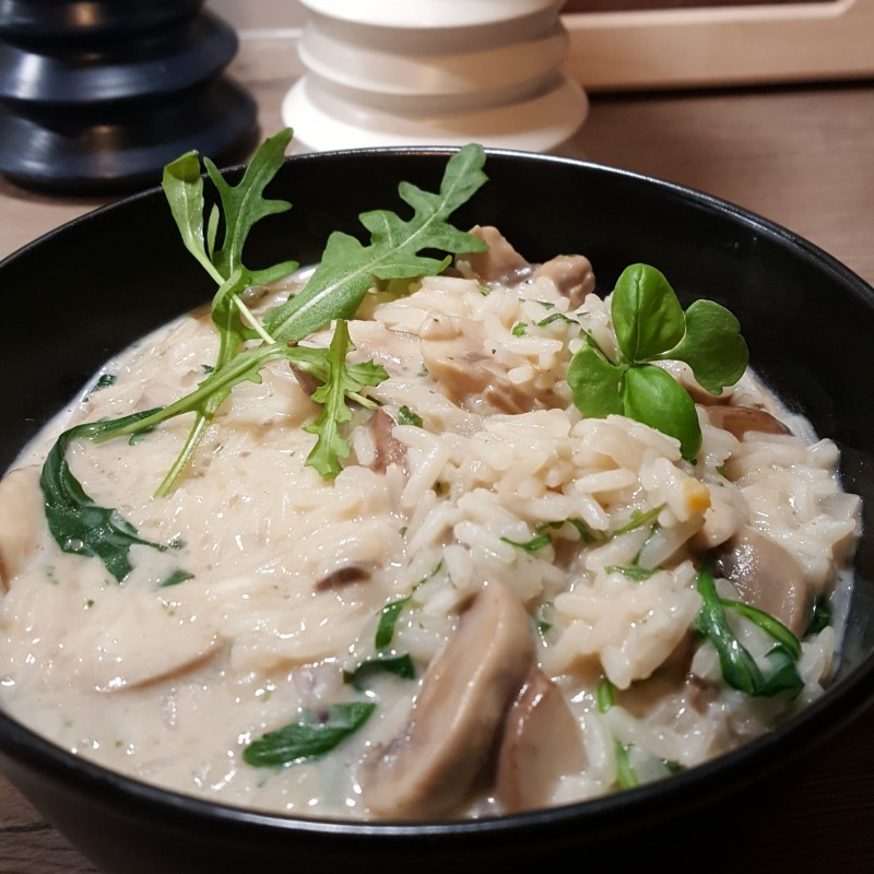 Pilzrisotto mit Weißwein