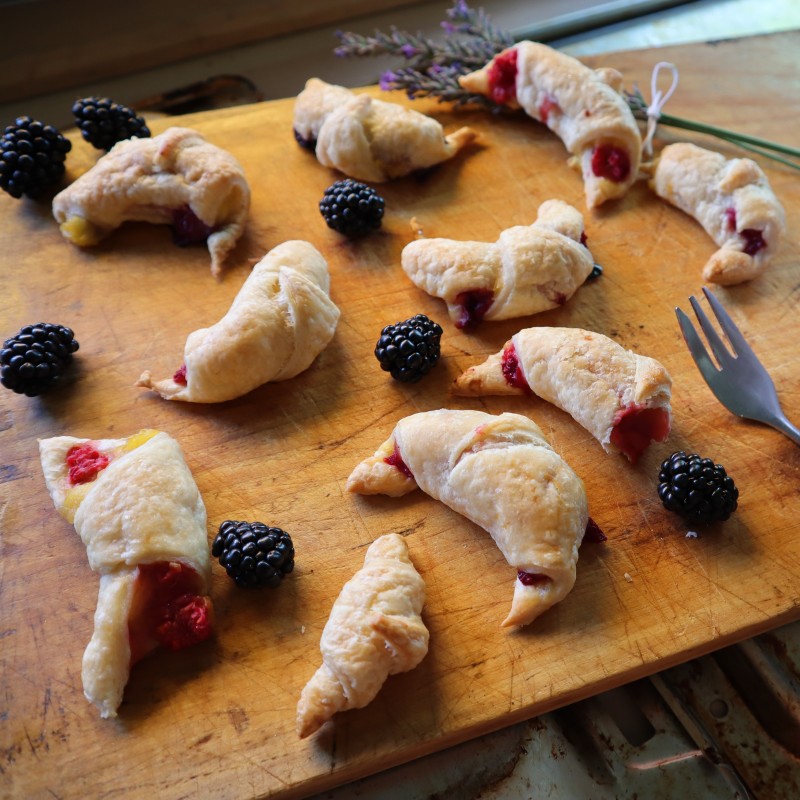 Mini Crossaints mit Pudding Füllung