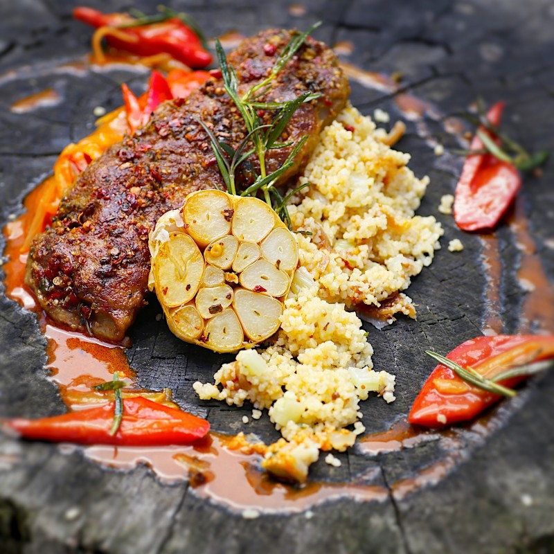 Steak an Feigen-Couscous