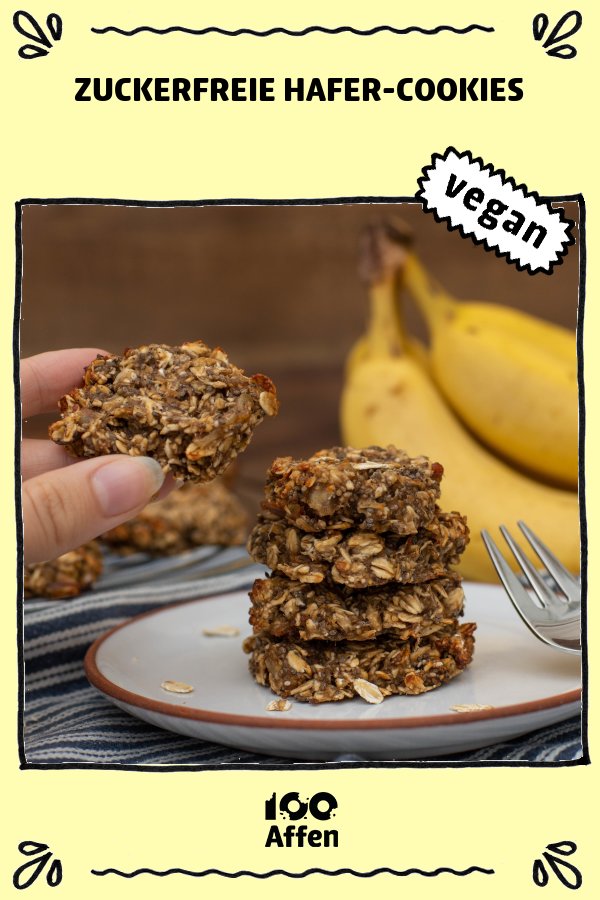 Zuckerfreie Hafer-Cookies – Vegane Rezepte auf 100Affen.de